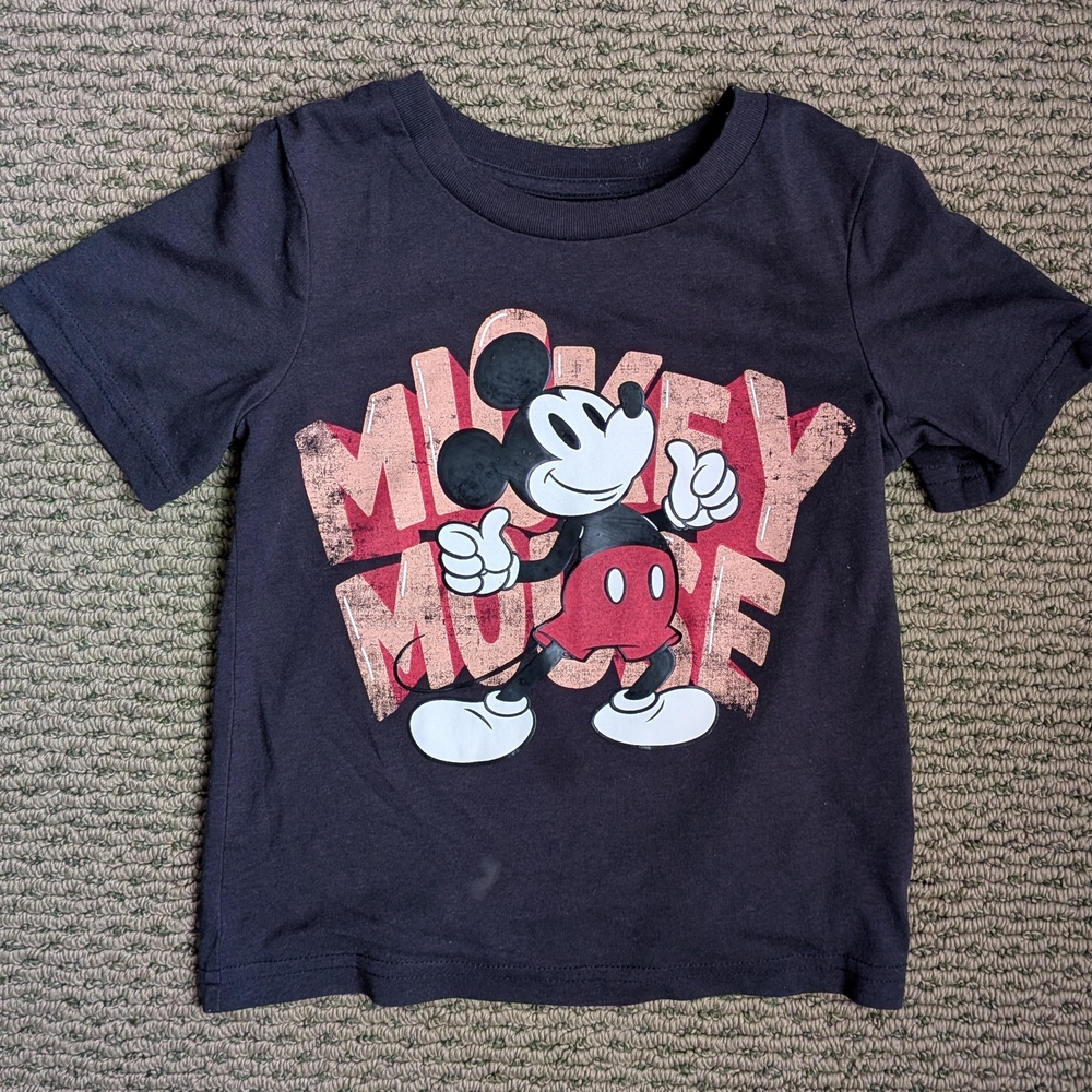 Disney Mickey Mouse Toddler T-Shirt - Black Size 4T